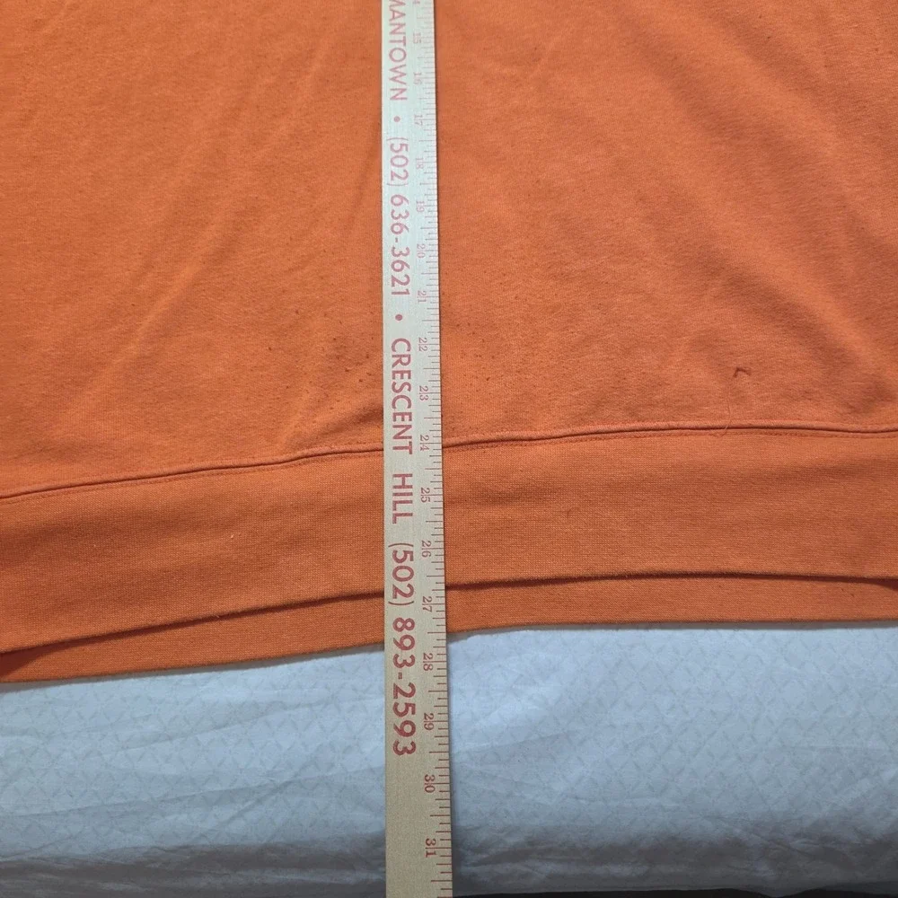 The North Face Hoodie Mens Large Orange Pullover Sweatshirt Fleece Big logo